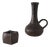 Brutalist Cast Bronze Candle Holder and Vase, 1970s, Set of 2 For Sale