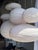 Japanese-Style Round Pink Rattan and Natural Linen Pendant Light For Sale - Image 10 of 18