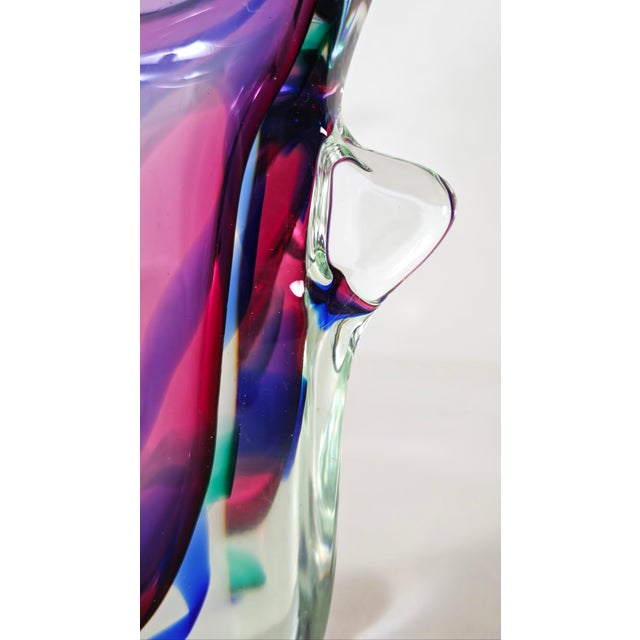 Mid-Century Modern Multicolored Sommerso Glass Vase in the style of Salviati, Italy, 1970s For Sale - Image 11 of 18