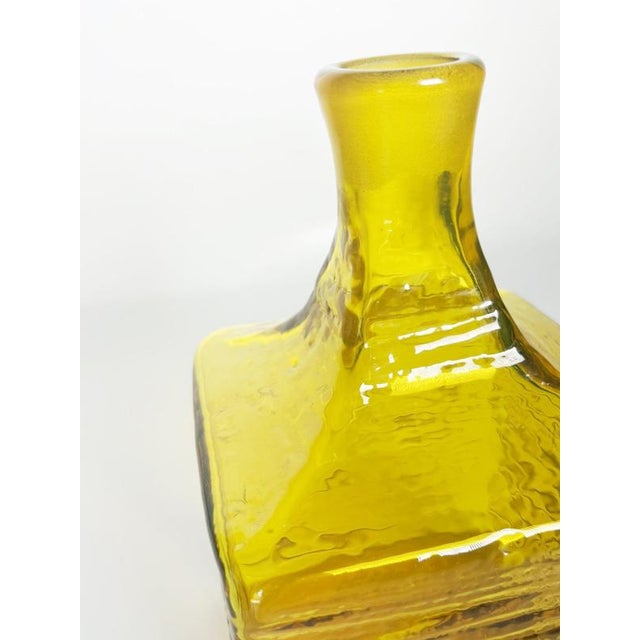 Glass Yellow Glass Bottle with Stopper, France, 1970s For Sale - Image 7 of 12