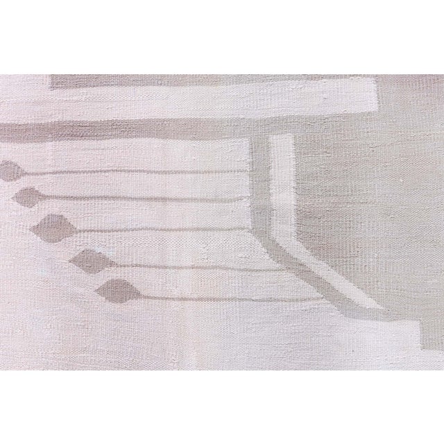 Doris Leslie Blau Vintage Indian Dhurrie Geometric Pink Flatweave Cotton Carpet For Sale - Image 10 of 10