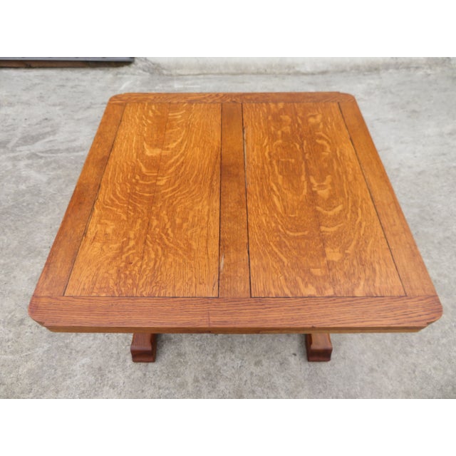 Antique Arts & Crafts Nautical Oak Draw Leaf Dining Table W/ Ship Carvings For Sale - Image 14 of 18