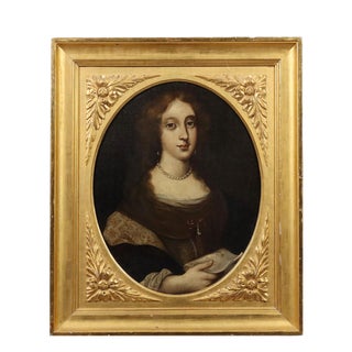Northern European Artist, Portrait of a Woman with Sheet Music, Oil on Canvas For Sale