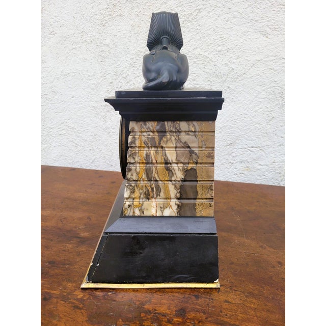 Egyptomania Marble Clock, 19th Century For Sale - Image 11 of 18