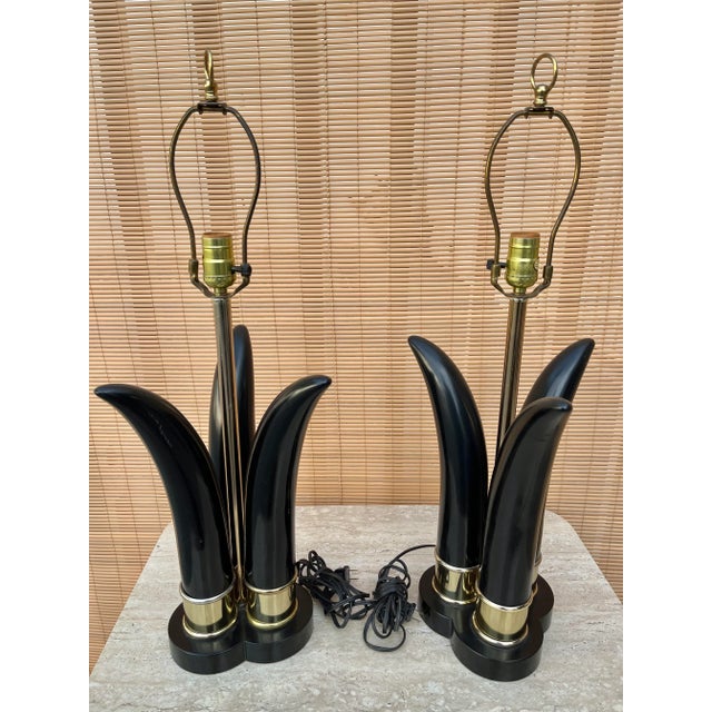 Mid-Century Modern Vintage Mid Century Modern Sculptural Table Lamps (A Pair) For Sale - Image 3 of 12