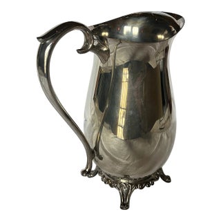 Silverplated Footed Water Pitcher by Rogers For Sale