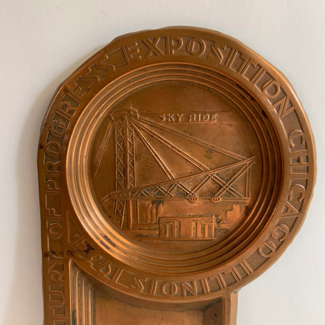 Art Deco 1930s 1934 Deco Copper Ashtray For Sale - Image 3 of 7