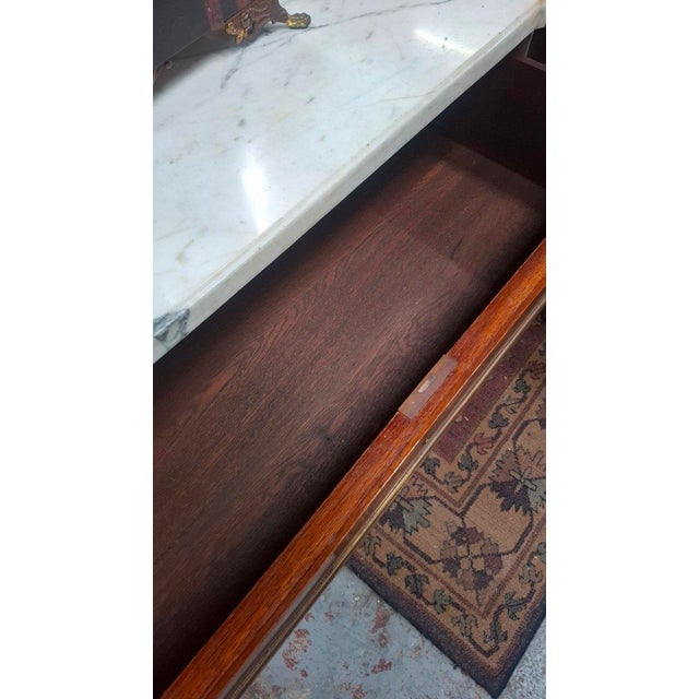 Brown Louis XVI Marble Top Chest of Drawers, 1950 For Sale - Image 8 of 9