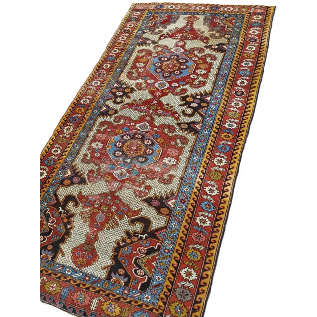 Textile Antique Hand-Knotted Caucasian Rug 3'10"x 7'8" For Sale - Image 7 of 15