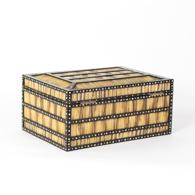 Large Sinhalese Porcupine Quill and Ebony Spice Box With Fully-Fitted Interior, 19th Century For Sale - Image 12 of 13