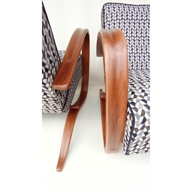 Brown H-269 Lounge Chairs by Jindrich Halabala for Up Zavody, 1930s, Set of 2 For Sale - Image 8 of 15