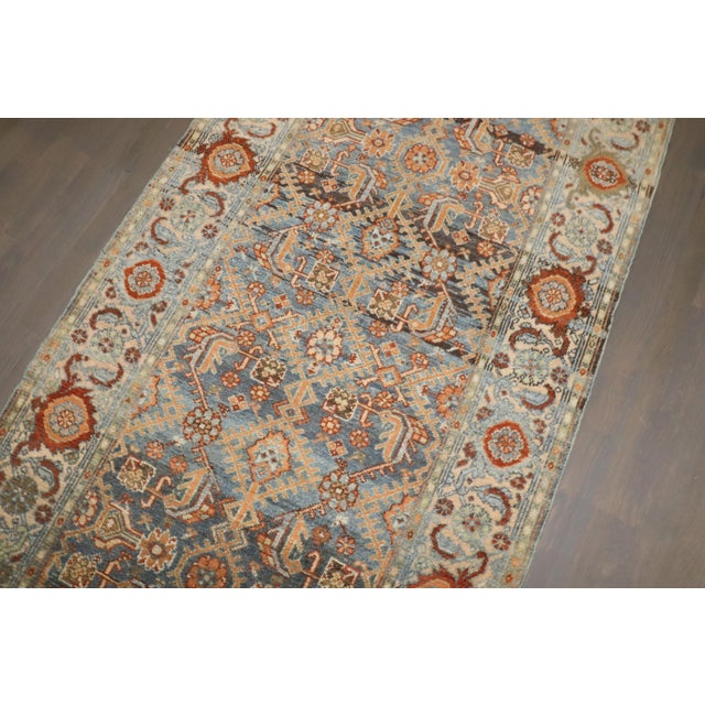 Brown Antique Zabihi Collection Persian Malayer Wide Extra Long Runner For Sale - Image 8 of 11
