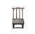 This diminutive, antique wooden chair captures a weathered, rustic charm through its distinct yoke-back design and low-...