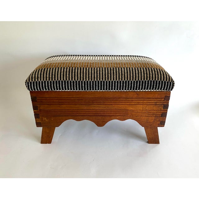 This solid wood Arts & Crafts style stool was artisan crafted using dovetail-style joints as structural and decorative...