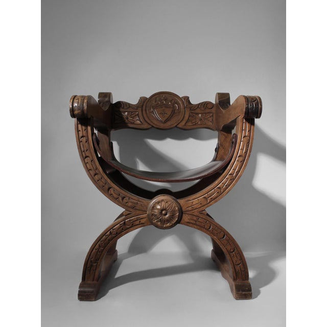 Renaissance Revival Oak Dante Chair, Sweden, 1850s For Sale - Image 10 of 11