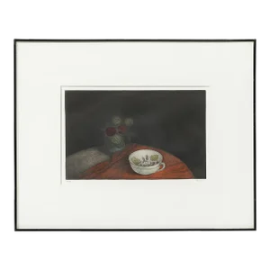 Mid-Century Modernist Mezzotint Still Life by Tomoe Yokoi