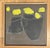 An abstracted still life of with lemons on a choclately- charcoal grey/ mink colored back ground. Acrylic on canvas, 12 x...