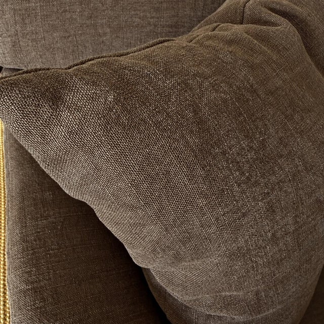 Carmel Sofa Slip Covered in 100% Belgian Linen For Sale In Los Angeles - Image 6 of 11