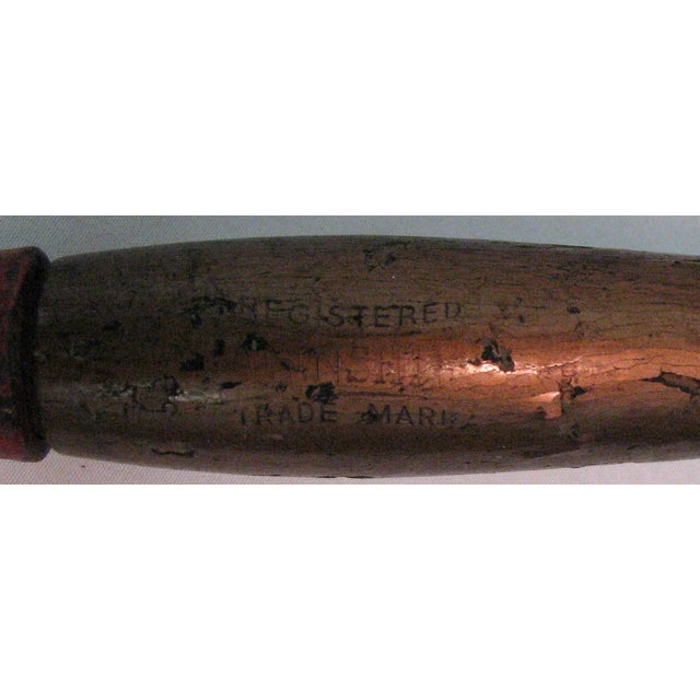 Late 19th Century Antique Wooden Handled Garden Fork Made in England For Sale - Image 5 of 9