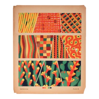 1928 American Botanical Design Pochoir, Inspirations (Book B, Plate 19), André Durenceau For Sale