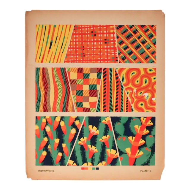 1928 American Botanical Design Pochoir, Inspirations (Book B, Plate 19), André Durenceau For Sale