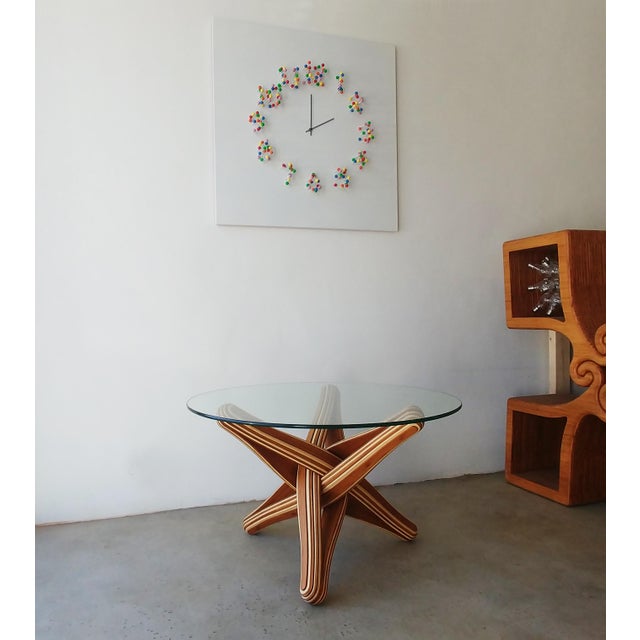 Wood "Lock" Caramel Naturel Bamboo Coffeetable For Sale - Image 7 of 12