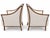 McGuire McGuire Style Rattan Armchairs, Walnut Finish and Neutral Upholstery, a Pair For Sale - Image 4 of 8