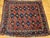 Vintage Persian Kurdish Saddlebag Bagface Tribal Rug, Hand-Knotted Wool, Geometric Pattern, Burgundy & Navy, 2x2 For Sale - Image 9 of 10