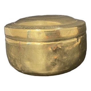 Antique Indian Brass Chapati Box For Sale