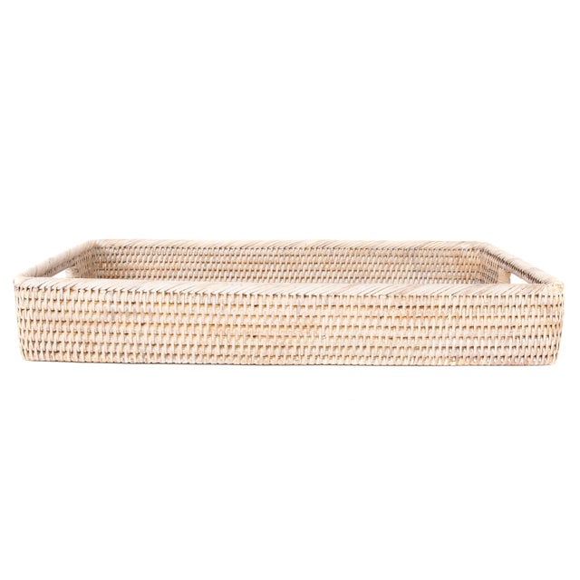 2020s Artifacts Rattan Rectangular Tray with Rounded Corners For Sale - Image 5 of 5