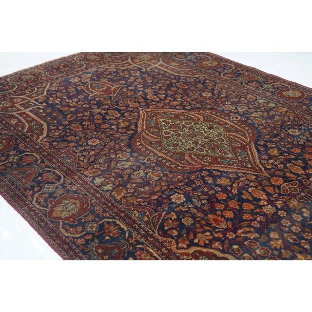 Antique Mohtasham Kashan Rug 4'2'' X 6'6'' For Sale - Image 9 of 11