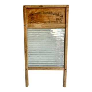 National Glass King Wood and Glass Washboard #860 For Sale