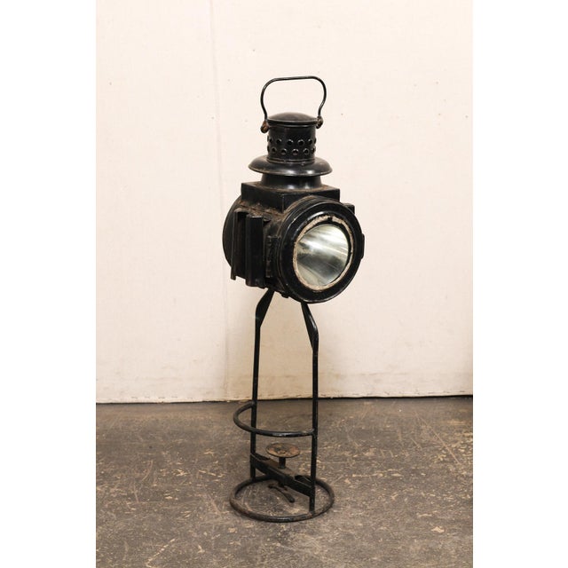 An English pair of train lights from the early 20th century. These antique lights from England, once likely used as train...