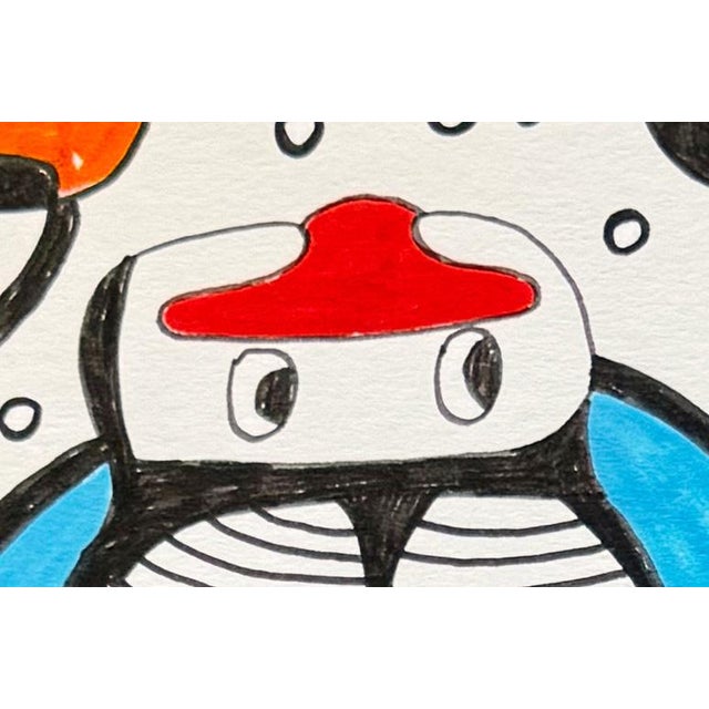 Abstract The Blush of Silence — Small Abstract Figurative Drawing (8 X 8 In, 2025) For Sale - Image 3 of 6