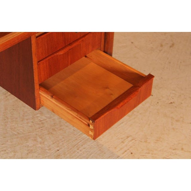 Brown Mid-Century Modern Danish Teak Pedestal Desk, 1960s For Sale - Image 8 of 15