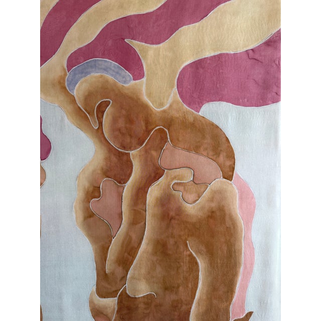 Hand-Dyed Tapestry Painting by French Artist, Marie-Laure Ilie, 1980s For Sale - Image 9 of 14