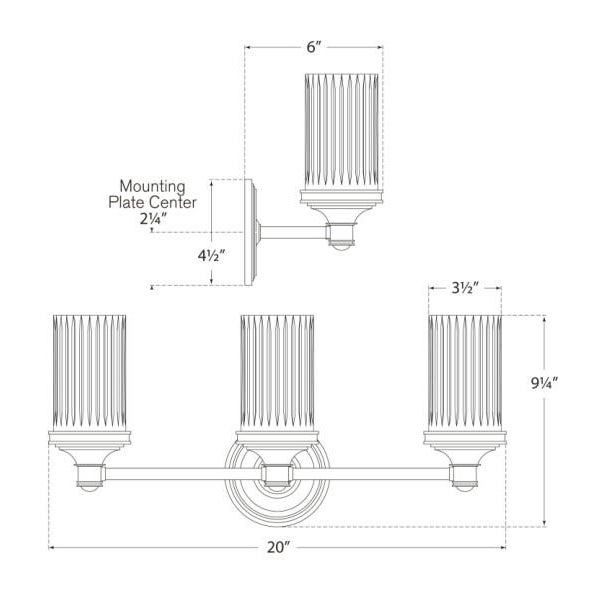 Visual Comfort Alexa Hampton for Visual Comfort Signature Ava Triple Sconce in Polished Nickel with Crystal For Sale - Image 4 of 4