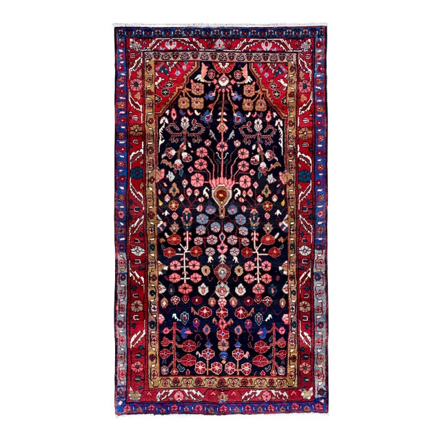 Antique Persian Nahavand Hand-Knotted Rug 4'3" X 9'5" For Sale