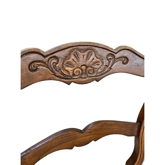 French Early 20th Century Set of Mixed French Ladder Back Oak Chairs For Sale - Image 3 of 6