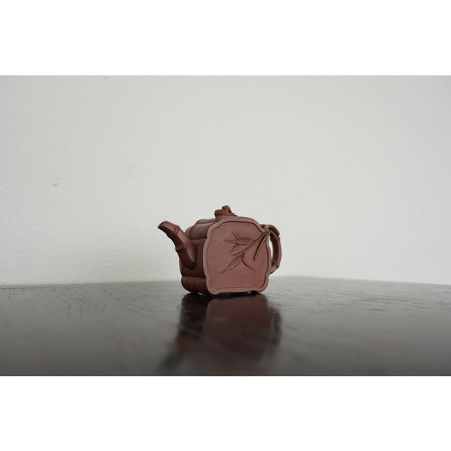 Chinese 1950s Chinese Relief Design Pottery Teapot For Sale - Image 3 of 14