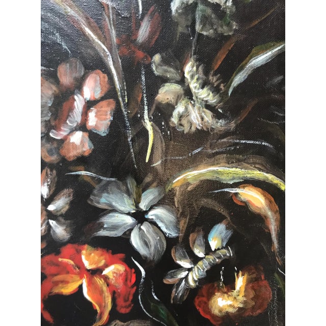 Early 20th Century European Spanish Floral Still Life Oil Painting on Canvas, Framed For Sale - Image 6 of 10