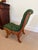This brown Swedish seat contains it's original seating material, completely reupholstered in a heavyweight dark green...