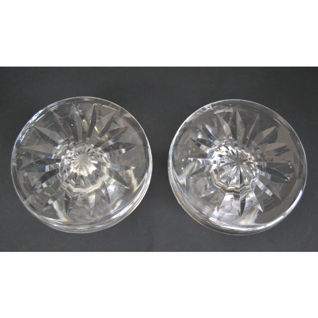 Pair of Waterford Marked Clear Crystal Candle Holders Candlesticks Ireland, 1970 For Sale - Image 10 of 12