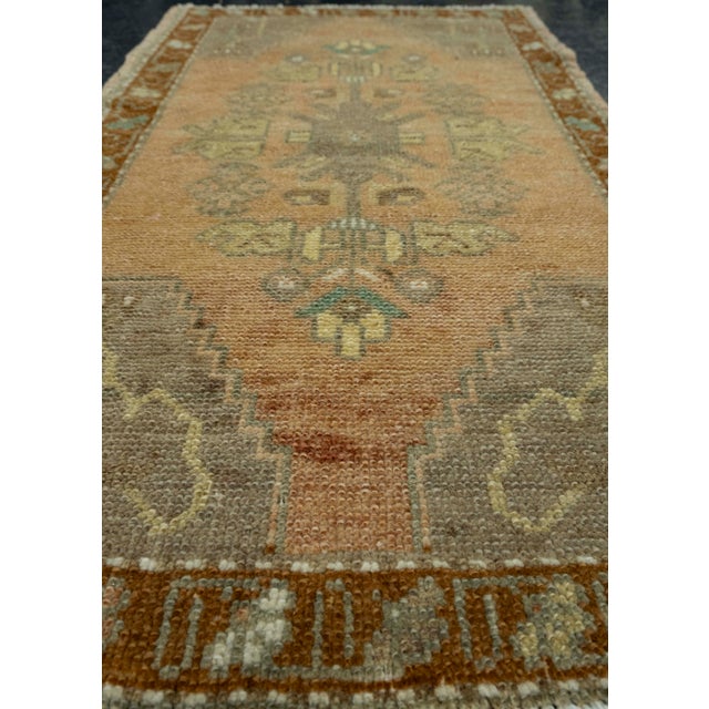 Early 21st Century Turkish Mini Rug Oriental Hand Knotted Vintage Rug 1'7" x 2'10" #16528 For Sale - Image 5 of 8