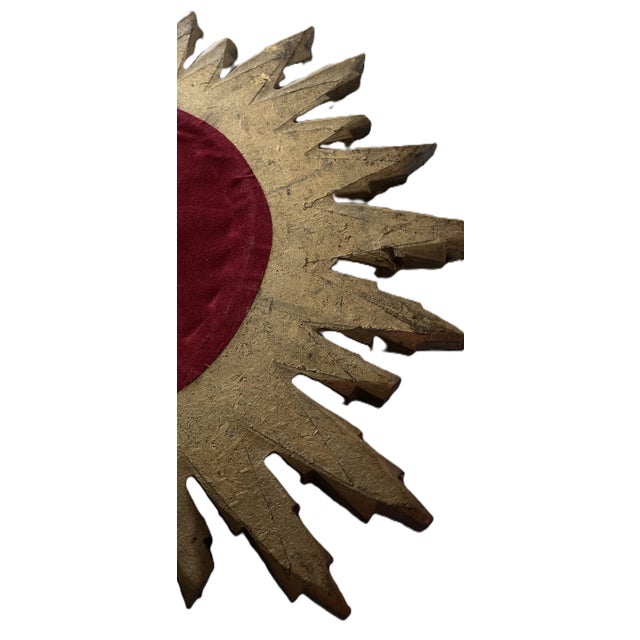 Gold Mid-Century Italian Giltwood Sunburst Mirror, 1960s For Sale - Image 8 of 10