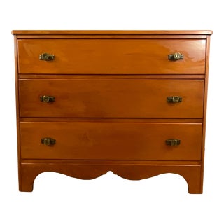 1940s Arts & Crafts Americana Maple 3-Drawer Chest of Drawers Dresser. For Sale