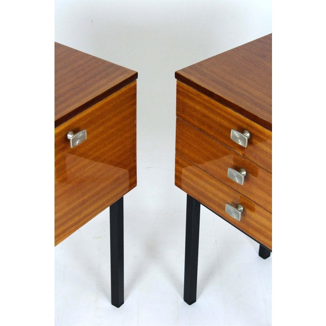 Mid-Century Modern Czechoslovakian Mahogany Nightstands by Up Závody, 1970s, Set of 2 For Sale - Image 13 of 18