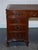 Burgundy Embossed Leather Top Twin Pedestal Desk from Globe Wernicke For Sale - Image 6 of 18
