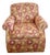Custom English Rolled-Arm Club Chair in Barrow "Capstan Azalea" Floral Fabric For Sale