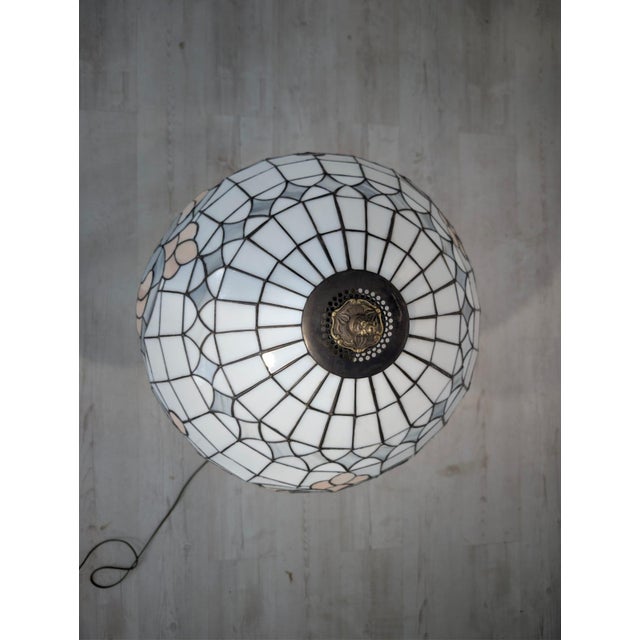 Tiffany Style Brass Table Lamp For Sale - Image 12 of 18